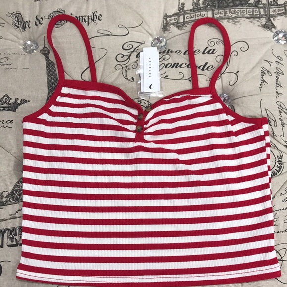 🎁 Topshop Stripe Crop Tank - Picture 4 of 9